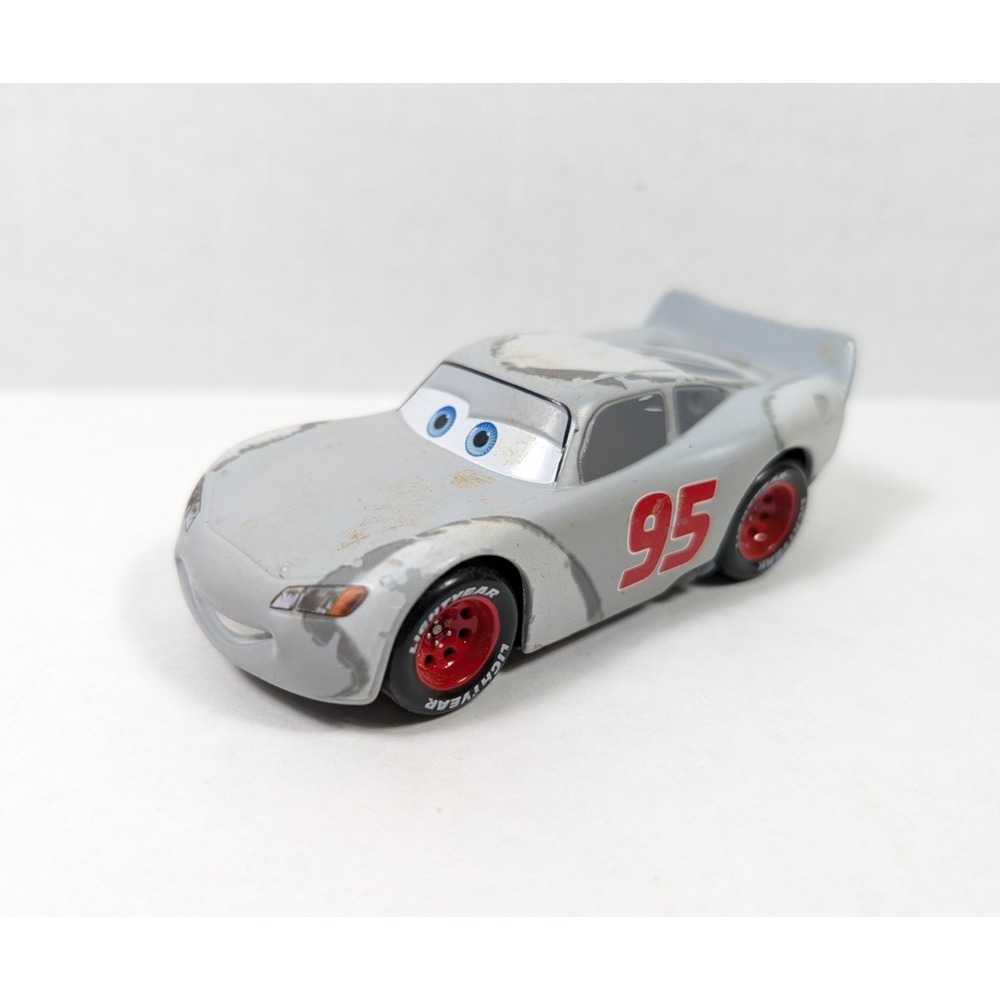 Disney Pixar Cars Lightning McQueen Car Gray Primer Paint Job Mattel